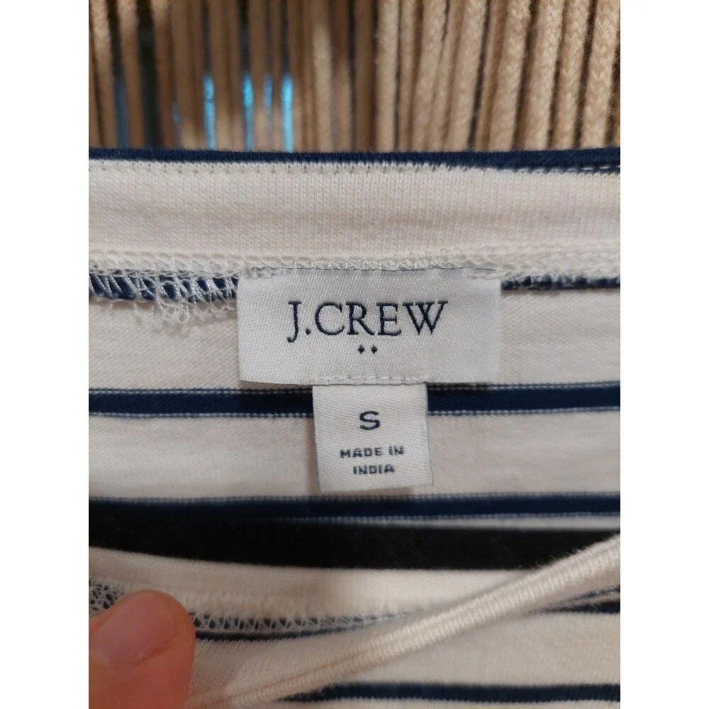 J.Crew Striped Long Sleeve S Heart Elbow Patch Breton Top EUC (NWOT?) Valentines